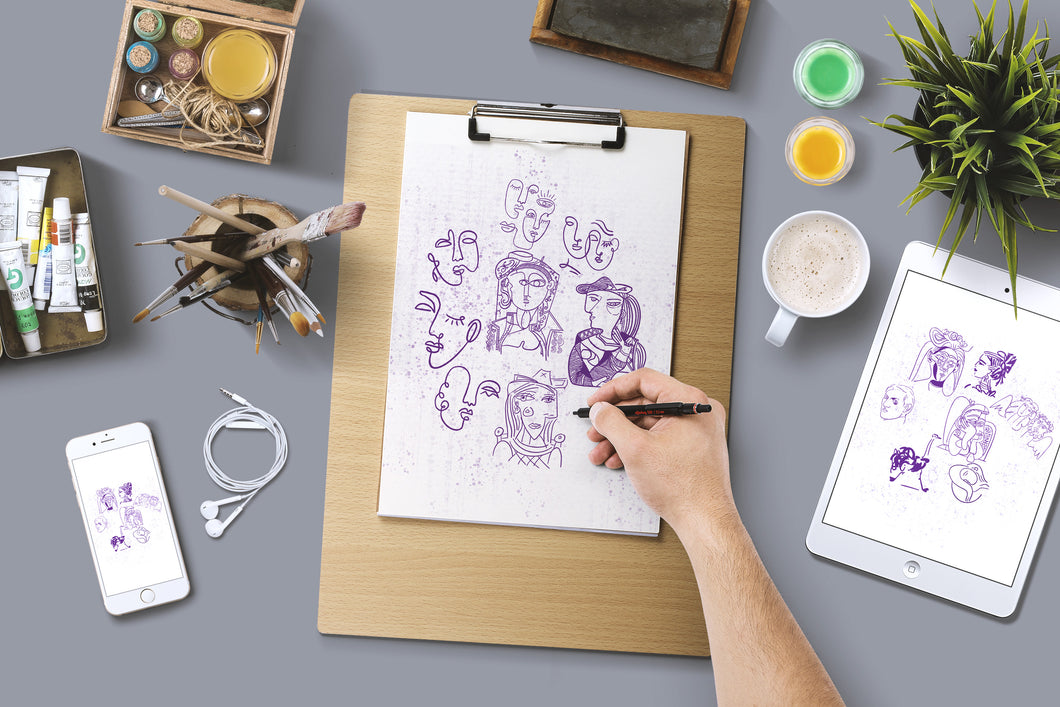 90 Picasso's Line Art Drawing Procreate BUNDLE V 4 | Line Art doodles procreate stamps | boho procreate stamps | commercial licence included