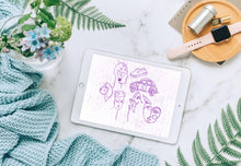 Load image into Gallery viewer, 30 Line Art Love  Procreate BUNDLE V 17 | Line Art doodles procreate stamps | boho procreate stamps | commercial licence included
