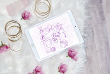 Load image into Gallery viewer, 30 Line Art Love  Procreate BUNDLE V 17 | Line Art doodles procreate stamps | boho procreate stamps | commercial licence included
